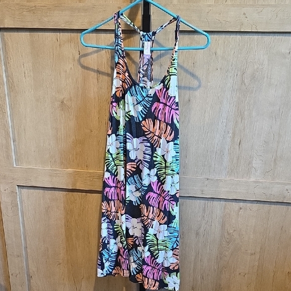 (J51) Womans Sz XL Secret Treasures Multicolor Tropical Chemise - Picture 1 of 3